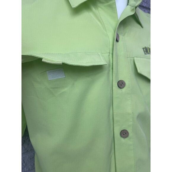 Gillz  Men Lime Green Short Sleeve Fishing Shirt Size M - Picture 4 of 12